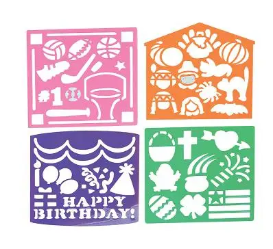 
Custom shaped PP plastic DIY painting drawing stencil set for kids 