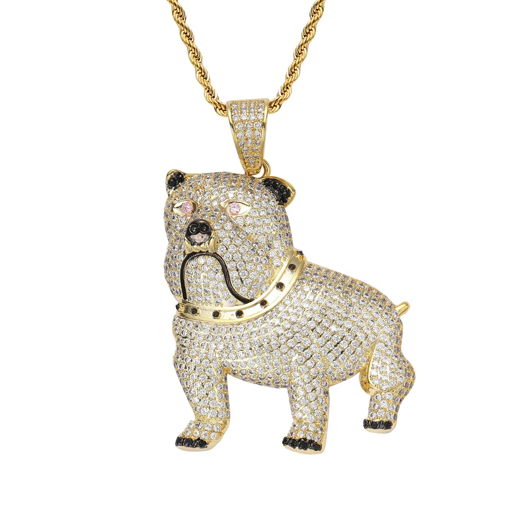 

Hip-hop jewelry tik tok trend bulldog Pendant Bully Hound CZ Hip Hop popular logo Pendant