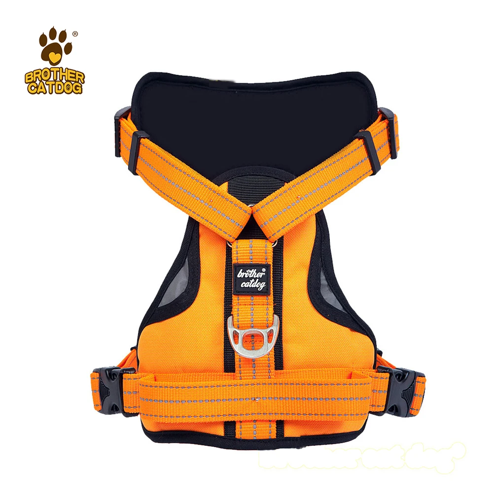 

Adjustable no pull custom dog harness reversible for large dog with leash, Customized color