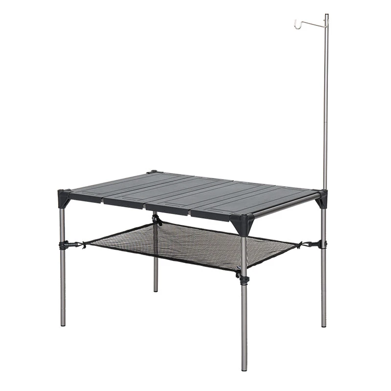 

Outdoor Camping Desk Folding Table Portable Picnic Fishing Beer Table, Black