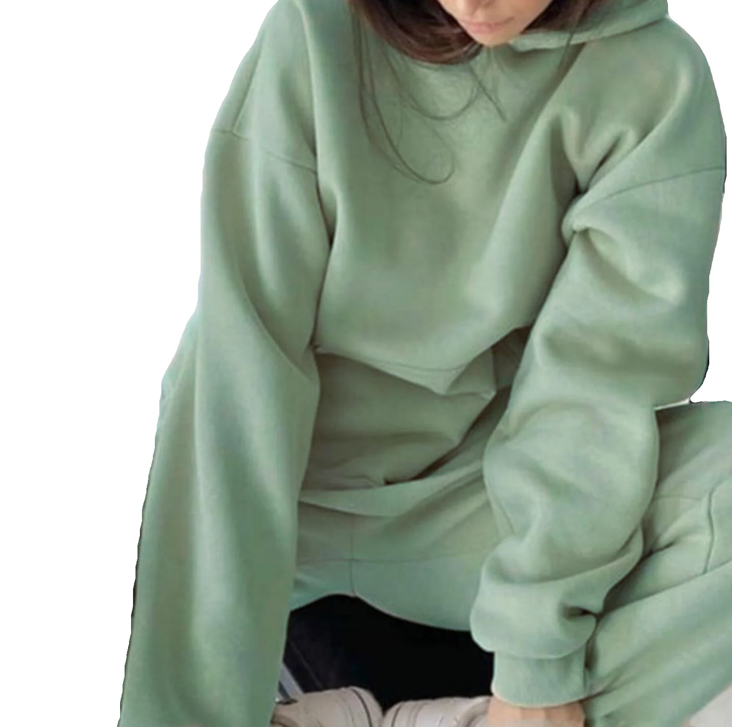 

2021 custom logo 2 two pieces fleece sweatpants and hoodie set womens jogger set tracksuit wholesale new casual women clothing