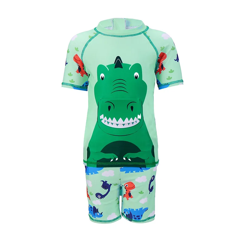 

2022 summer amazon hot sale kids swimwear split three piece print beachwear quick drying 1-6 years boy children swimsuit