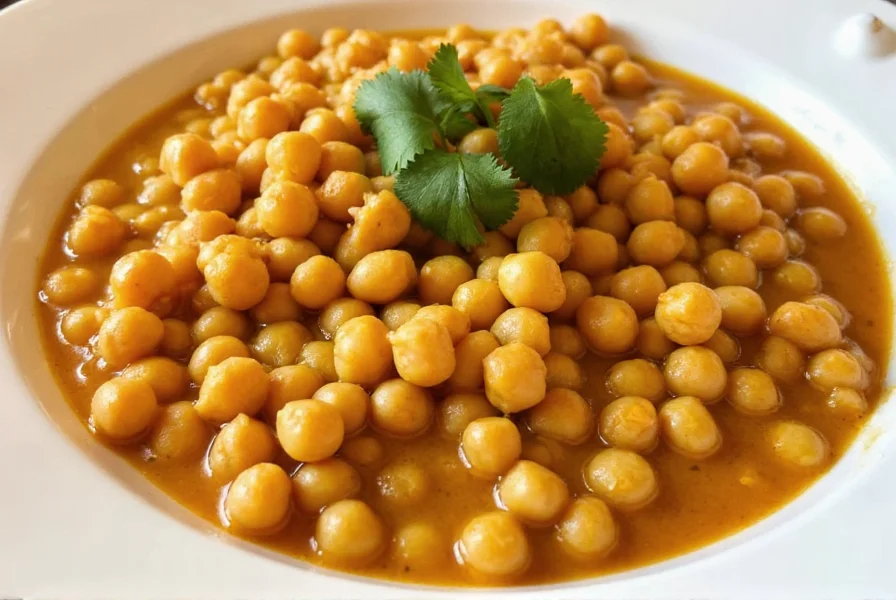 Dinner table with chana masala and side dishes