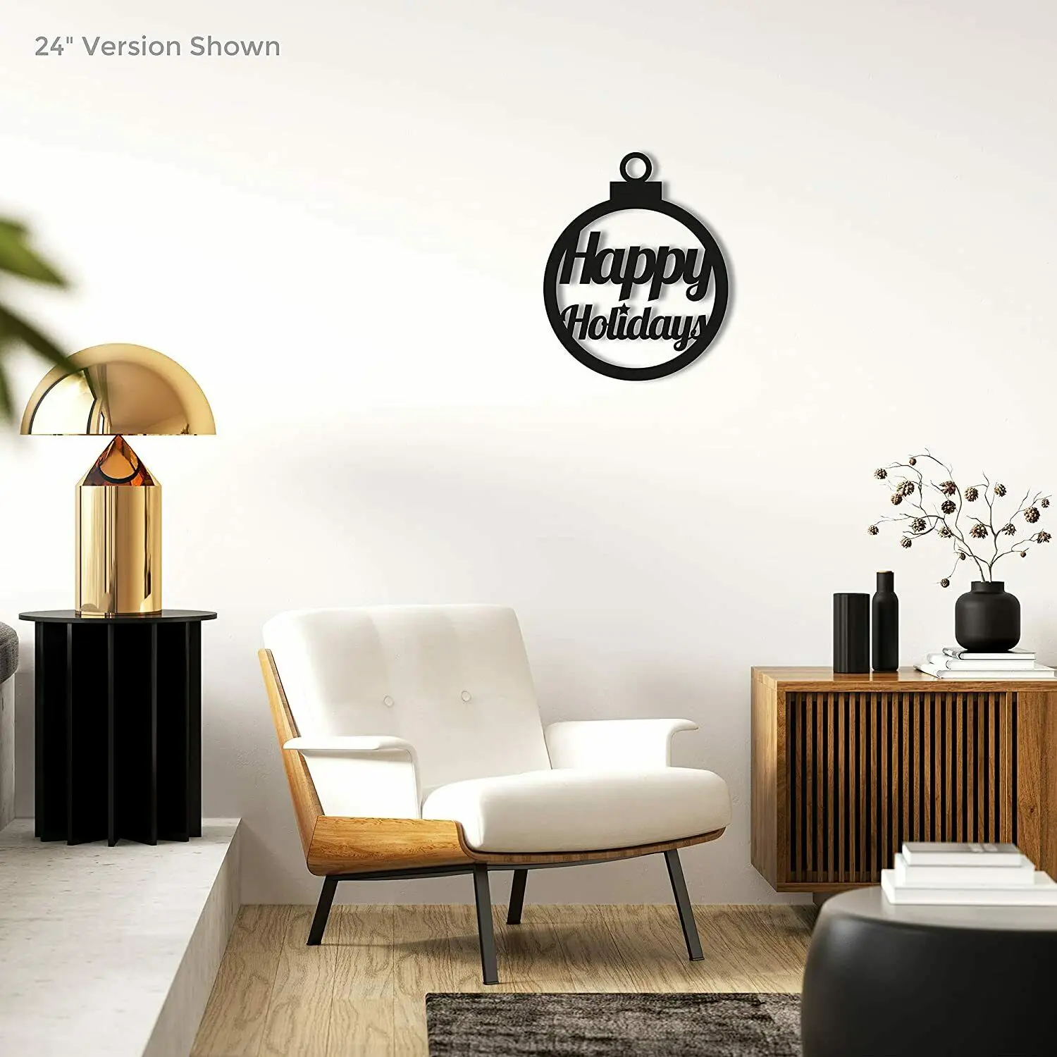 

Christmas Ornament Happy Holidays Metal Wall Decor Sign-Happy Holidays Metal art TY2624, Black