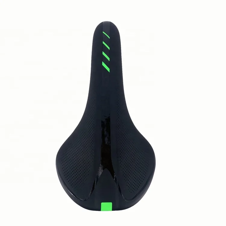 

Bike Spare Parts Seat Cushion Road Bike Racing Skid-Proof Saddle Soft Pu Leather Breathable Mtb Cycling Saddles, Black and green