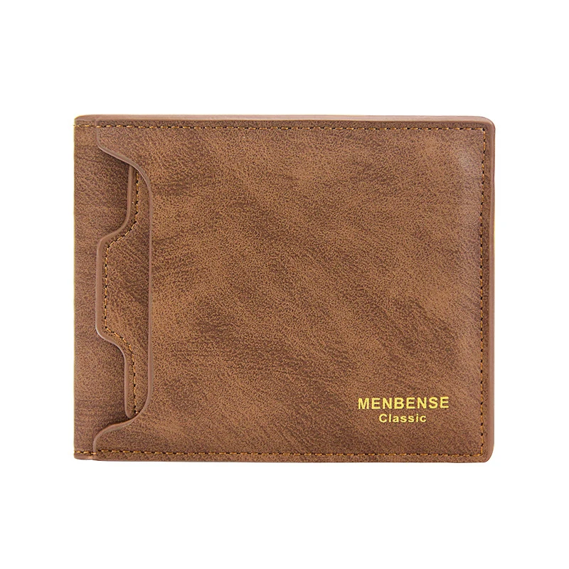 

MW023 Fashion business low moq pu leather large capacity men short custom money clip card holder wallet, 4 colors