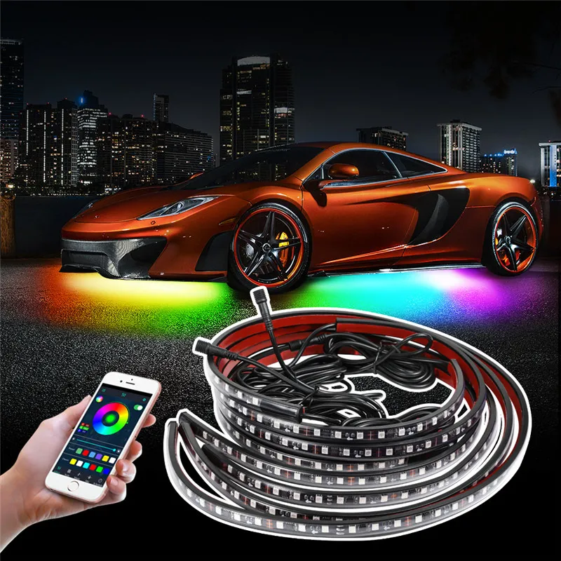 

4Pcs Under Car Lights Fancy Color Under Car Body LED Door Warning Lamp