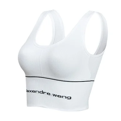 

Plus-size Sports Bra Letter vest long yoga running fitness yoga bra, Pictures