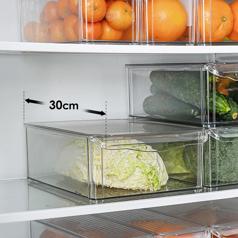 

SHIMOYAMA Refrigerator BPA Free Transparent Kitchen Fridge Storage Basket Organizer Bin Set