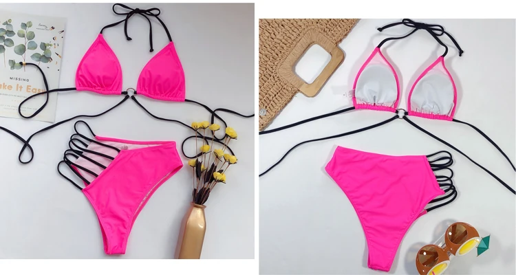 hollow out solid micro sexy mini bikini swimwear women