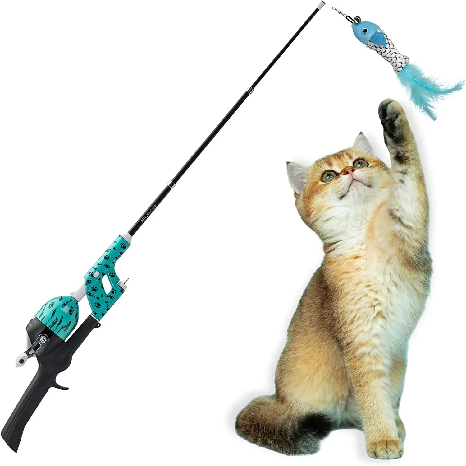 

Cat Caster Fishing Pole Toy Retractable Tangle Free Cat Camo Factory Wholesale Hot sell