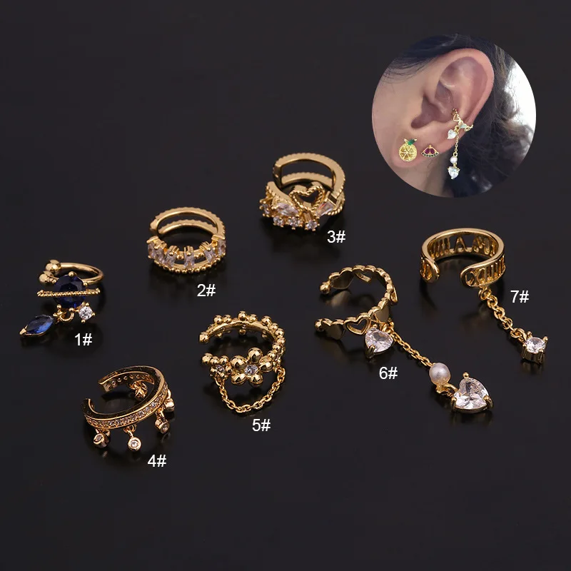 

HOVANCI 3 2021 New design summer jewelry ear cuff 18K gold plated clip on earrings non pierced for women