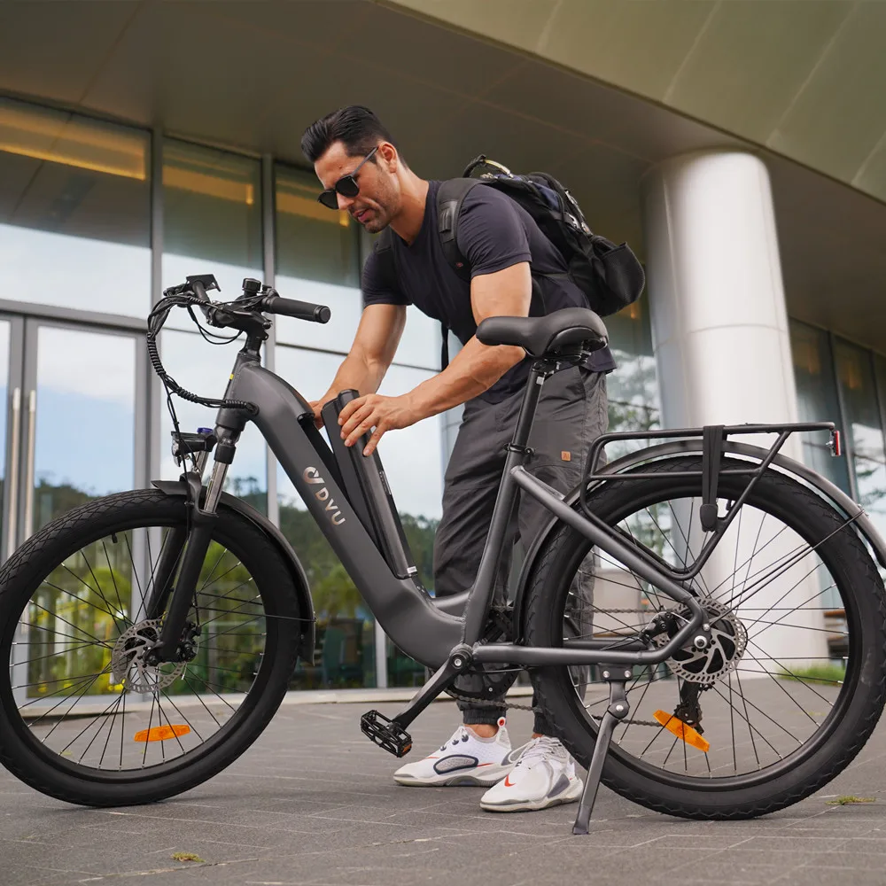 

DYU C1 New design ebike full suspension fat tire electric e bike customized electric bike 36V/350W electric mountain bicycle