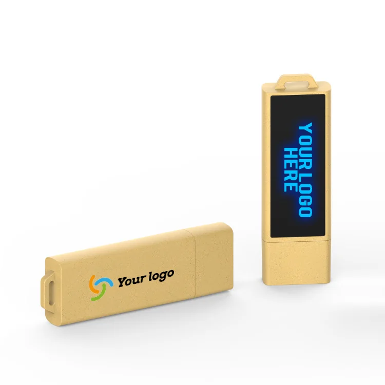 

custom wheat usb flash drive 2023 light up logo promo gifts customized pendrive wholesale 1gb 2gb 4gb 8gb 16g new usb stick 16gb