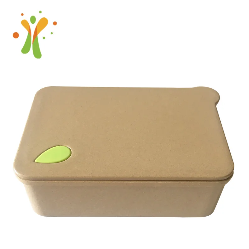 

Kaixin best sealing rice husk biodegradable kids lunch box set with compartment, Rice husk natural color