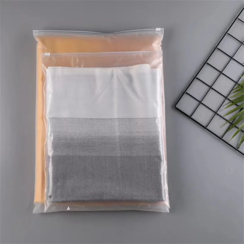 

100% Biodegradable garment bags custom PE Garment Plastic Custom Frosted Zipper Bag for Clothing Packaging