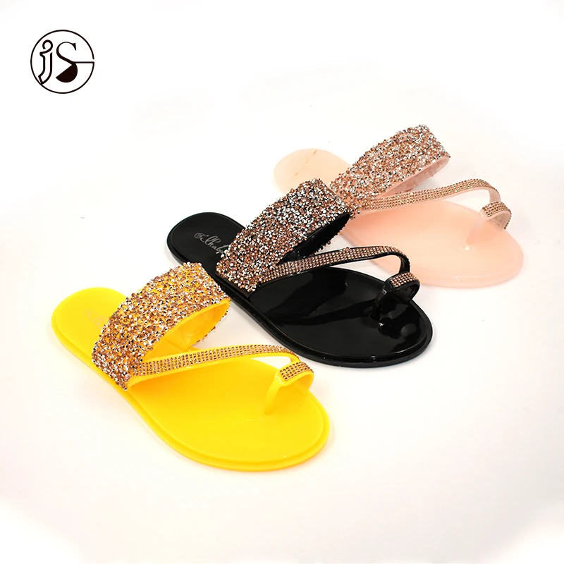 

Factory outlet Clip toe design diamond slides Light Weight ladies slippers 2020, Picture