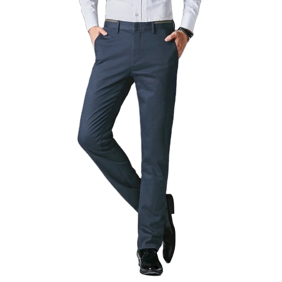 

High Quality Business Casual Pants Blue Men Trousers