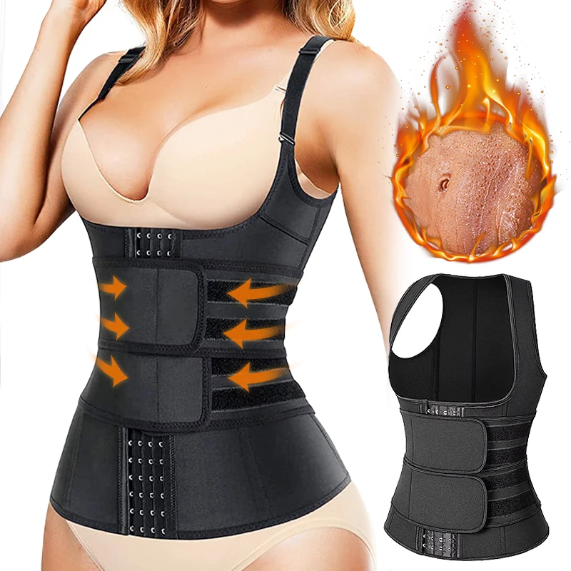 

Body Shaper Sweat Waist Trainer Vest for Women Underbust Corset Cincher Tummy Control Sport Girdle with Adjustable Belt