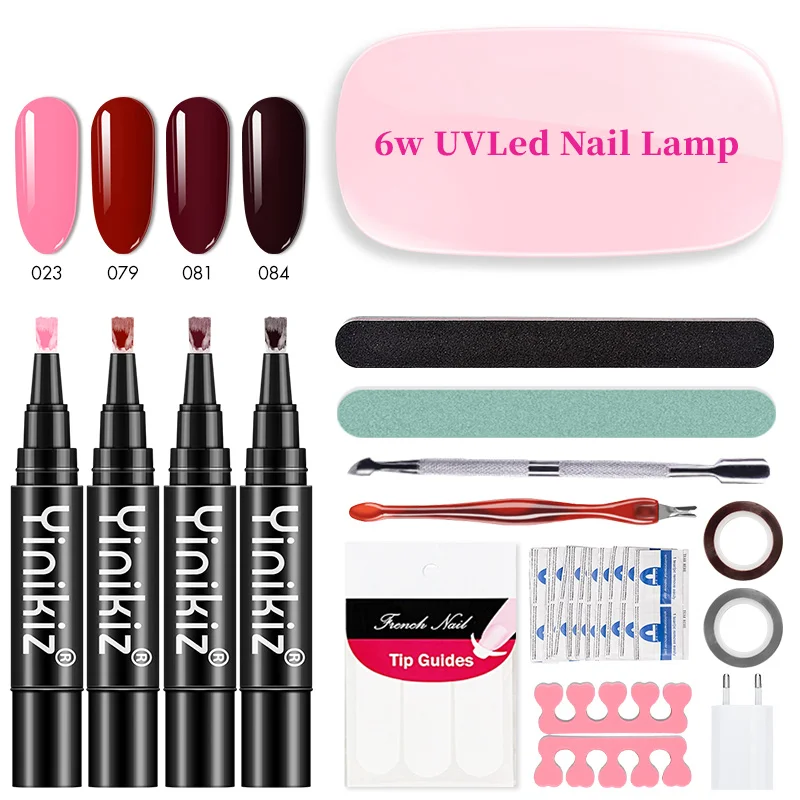 

25pcs Nail Polish 6W Uv One Step Nail Gel Pen Set, 4 colors