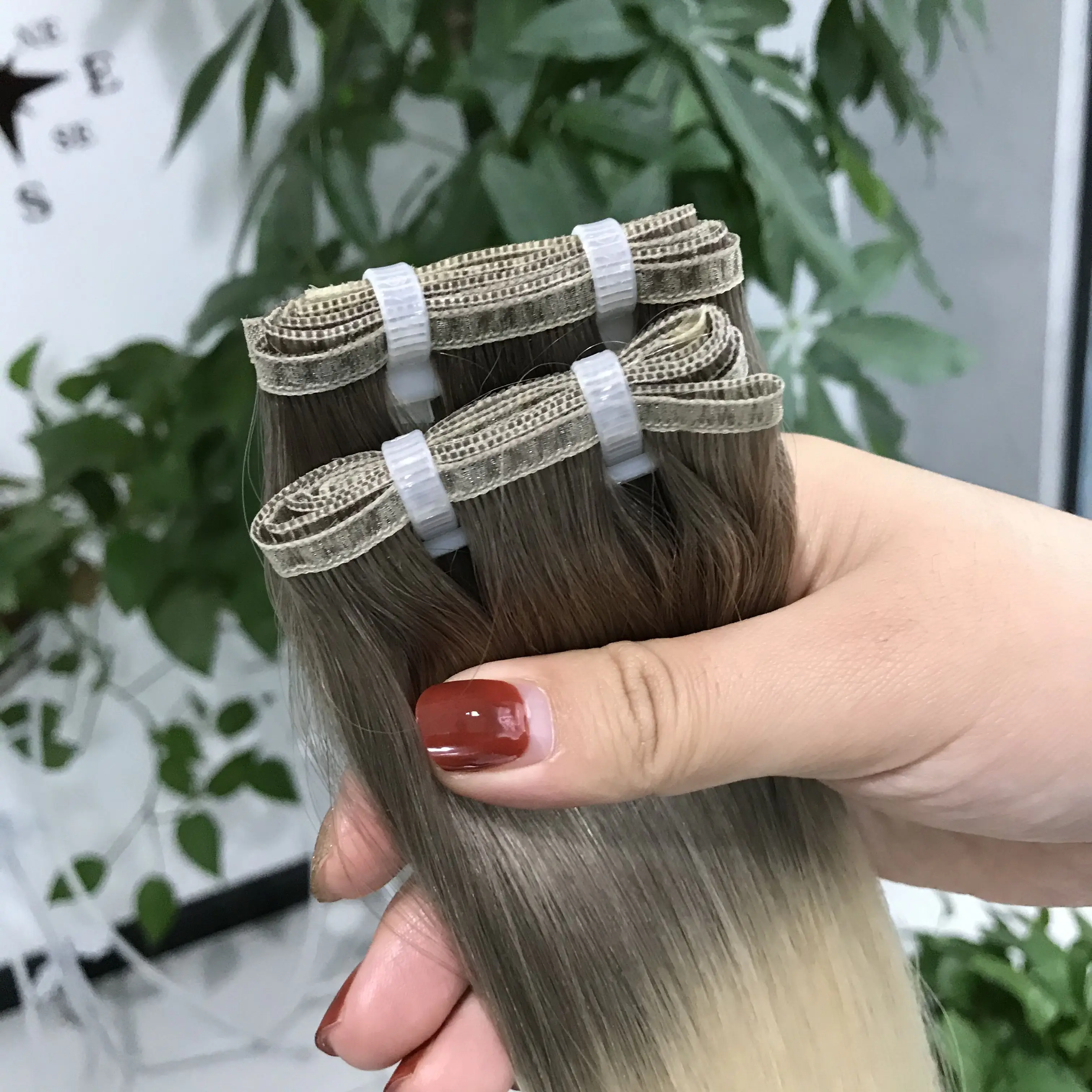 

Luxury flat narrow edge weft double drawn 100% russian european cuticle full remy narrow edge hair extensions