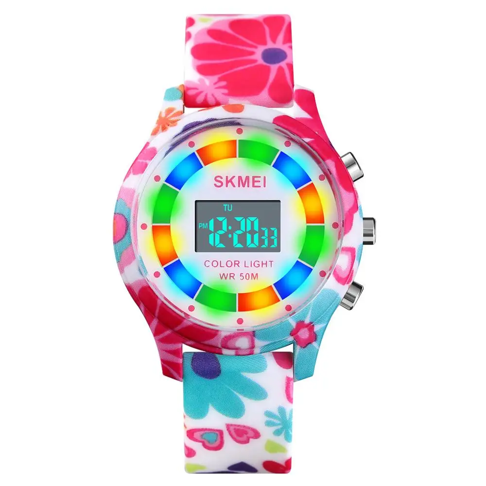 

2020 SKMEI 1596 Colorful Cartoon Silicone LED Digital Wrist Watch for Kids