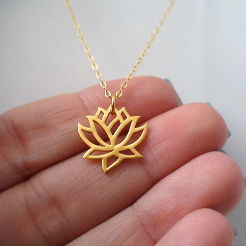 

2021 New Hot Silver Lotus Flower Necklace Lotus Pendant