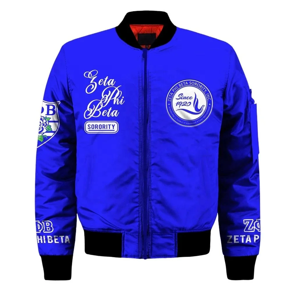 

Manufacture Any Custom Designs ODM Custom Woman Winter Coat Zeta Phi Beta Cotton Bomber jacket, As picture show