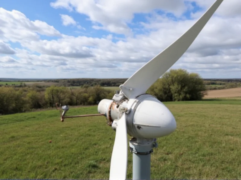 DIY wind turbine blades mounted on generator hub