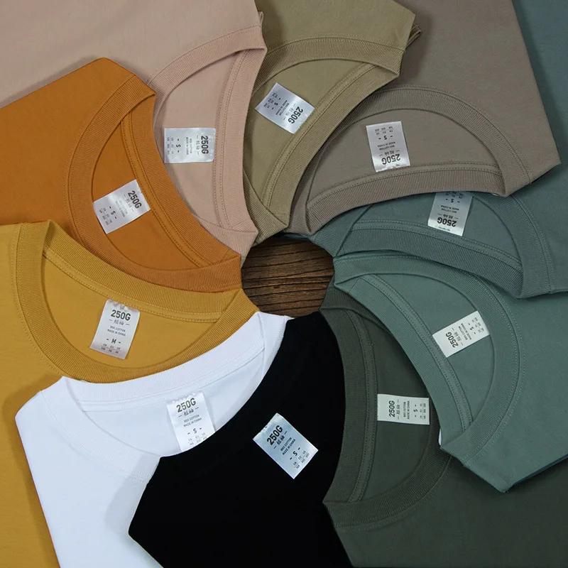 

Men High Quality 250g Heavy 100% Cotton Plain Custom T Shirt Printing