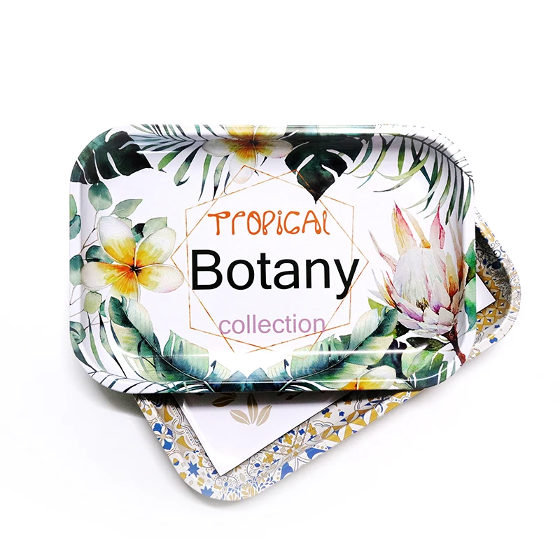 

China Custom Eco-Friendly Multi-Color Serving Tray Metal Rolling Tray