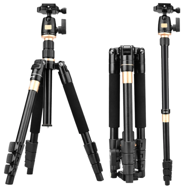 

Q555 4-Section Folding Legs Aluminum Alloy Camera Tripod Stand Monopod Holder with Ball Head for Digital Cameras