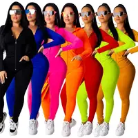 

Factory Women Clothing Long Sleeve soild color Hoodie Sweatsuit Jogging Suit Two Pieces Pants Set