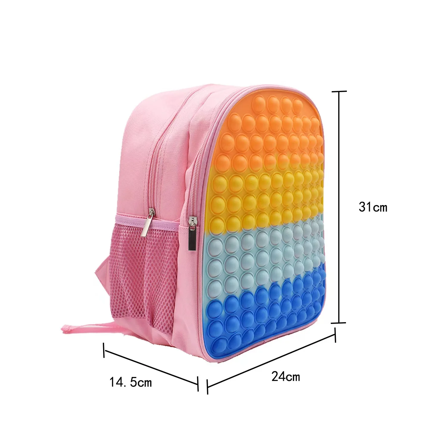 

New Pop It Gift Silicone Backpack Stress Reliever Pop It Schoolbag Bubble Sensory It Fidget Toys Pencil Case for Kids and Girls