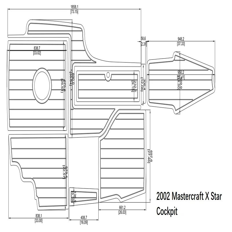 

2002 Mastercraft X Star Cockpit Boat EVA Teak Decking 1/4" 6mm