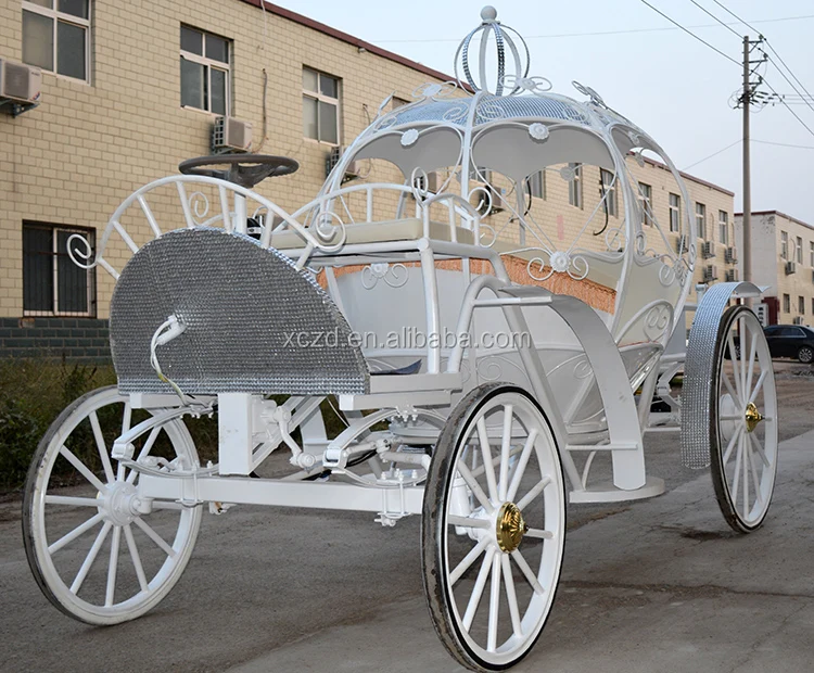 Romantic wedding white pumpkin horse carriageDreamy Horse Drawn Carriage  {ZD-PC37 } 
