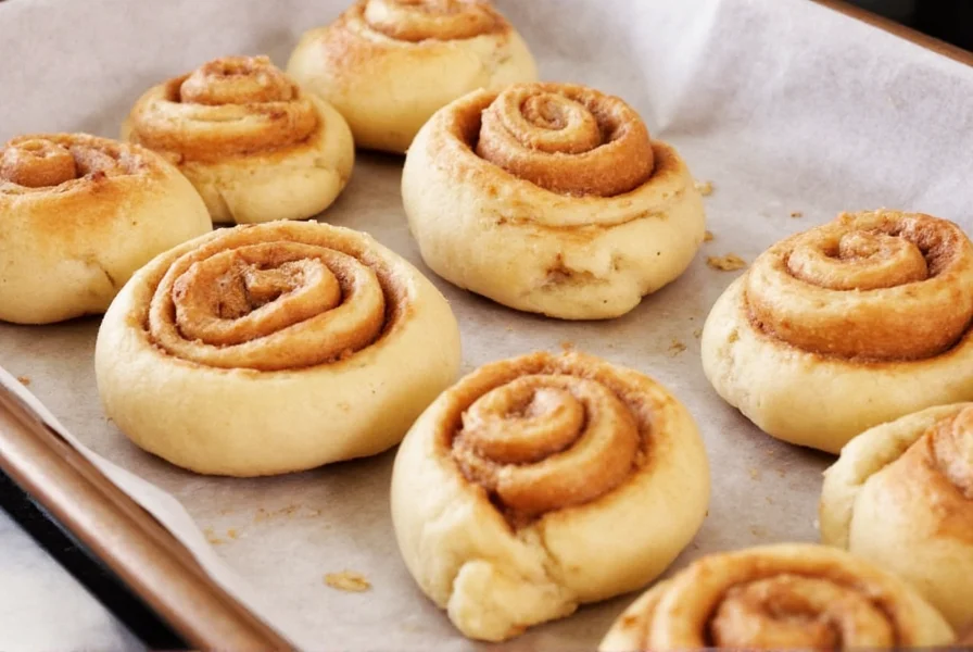 Professional baker hand-rolling cinnamon roll dough with perfect texture and layering