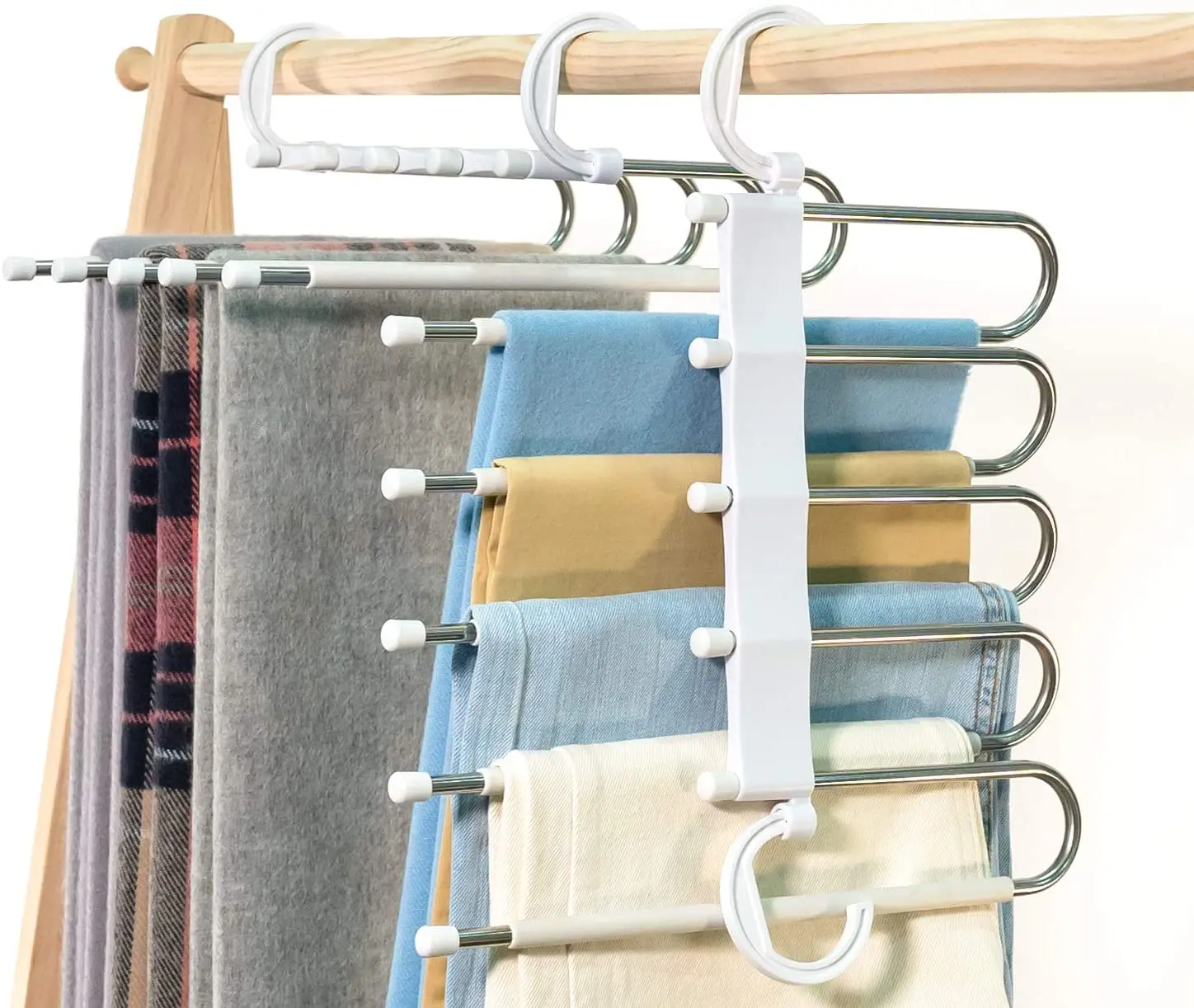 

Multi-port Support Hangers Magic Folding Closet For Pant Hangers, Transparent