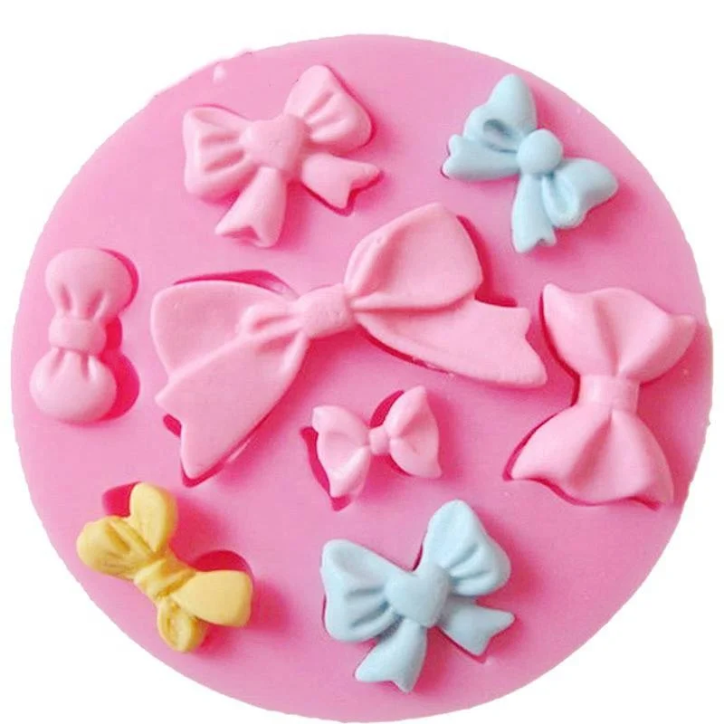 

New Mini Bow Tie Silicone Mold Cake Moulds Silicone Baking Tools Kitchen Accessories Decorations Fondant tool, As shown