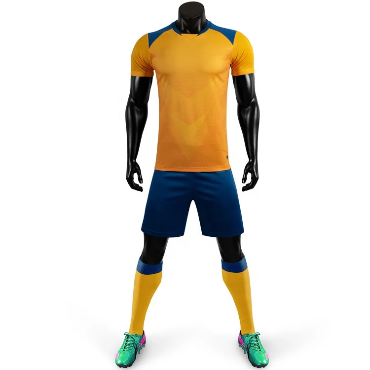 

Sportswear Soccer Training Suits Blank Man Polyester Football Jersey Yellow, Any colors can be made