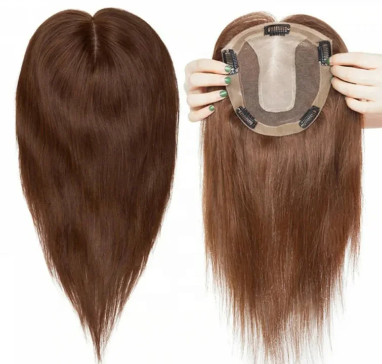 

Mocha Brown 100% Virgin Human Hair Transparent Swiss Lace Single Lace Top Hair Topper For Women Human Hair