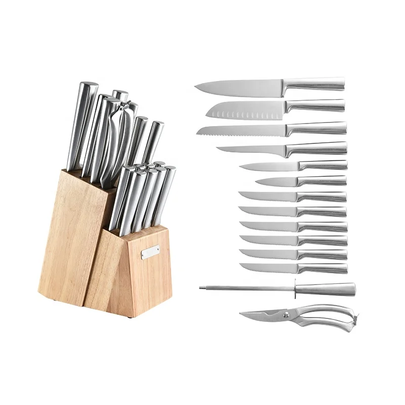 

Kitchen Custom Cooking Chef Knife Set High Quality Carbon Stainless Steel New Design 17 Piece Multi Functional Knife Wood, Customerized product