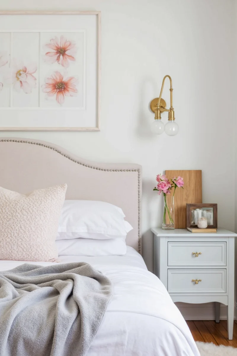 Plug-in sconce mounted on wall