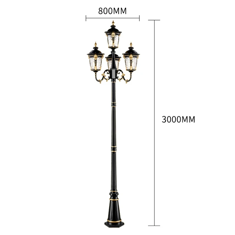 Factory European Style 2M 3M aluminum yard street garden pole light