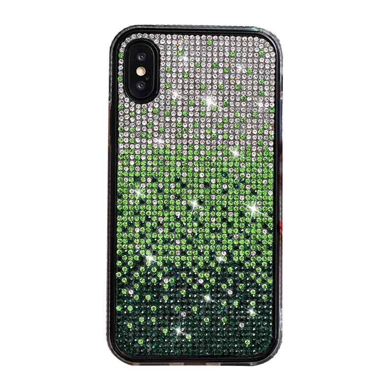 

Ln Stock Fast Shipping Creative Gradient Rhinestone Dynamic Diamond Mobile Case Phone Covers Wholesale, Gradient blue, gradient green, gradient purple, gradient black