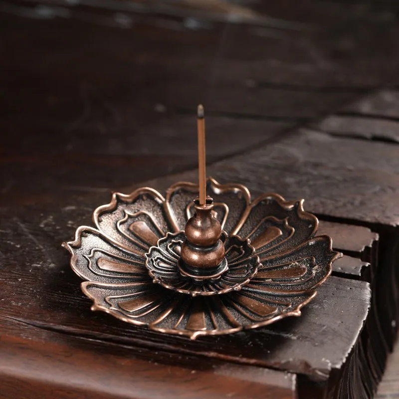 

Incense Burner Base Plug Classical Lotus Stick Censer Small Incense Coil Holder Home Decor, As photo