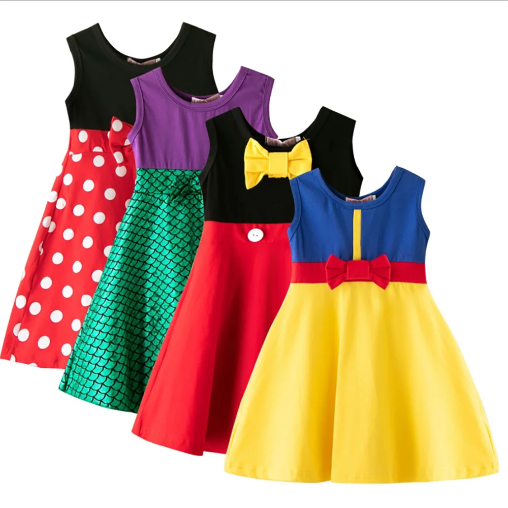 

boutique new frock designs baby girls cartoon dress hot sale little girls summer cotton dresses, 1#-5#