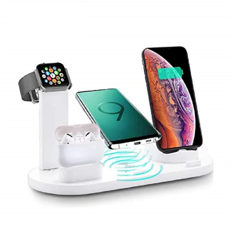 

Amazon top sale Qi fast wireless charging station 15w 4 in 1 wireless charger for all smart phone