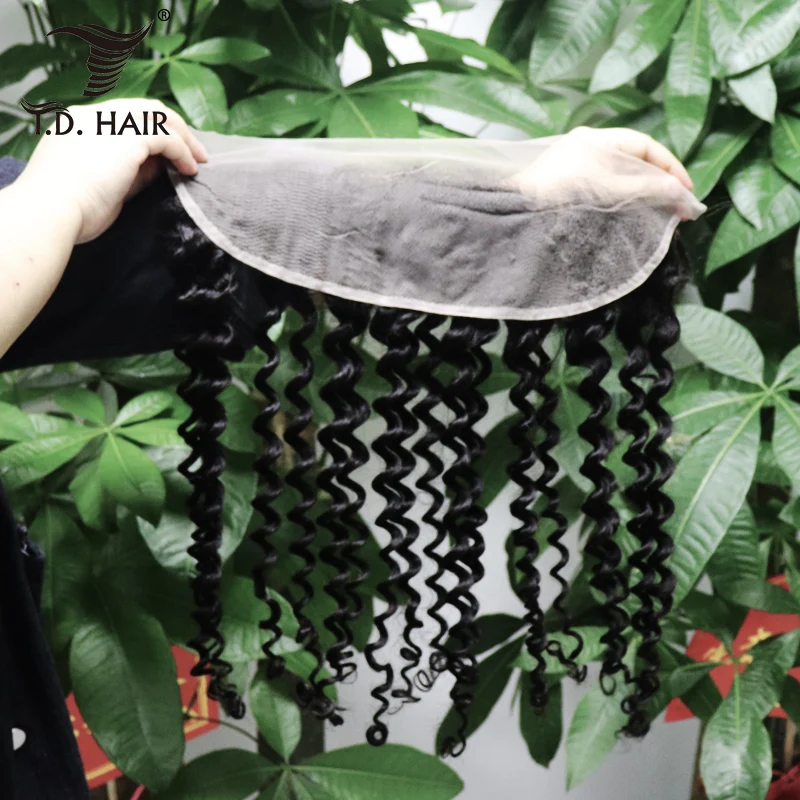 

Wholesale 13x4 Transparent Lace Frontal Closure deep wave cuticle aligned raw virgin hair No tangle No shedding 100% Human Hair