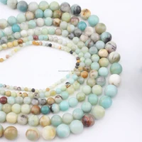 

Natural Blue Amazonite Precious Gemstone Beads For Jewelry Making, Semi-precious Stone Strands Beads